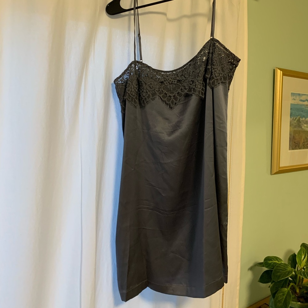 Reformation blue silk lace dress